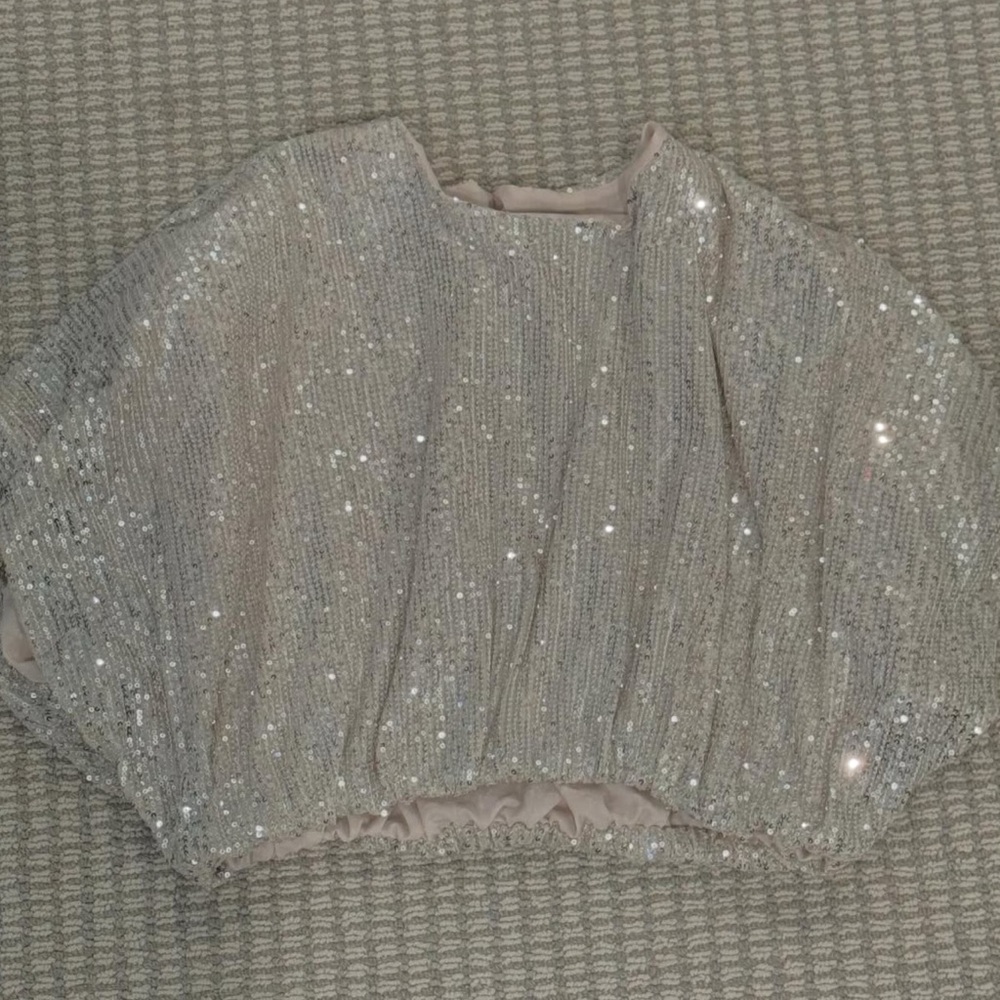 Indigo Champagne Sequin Top